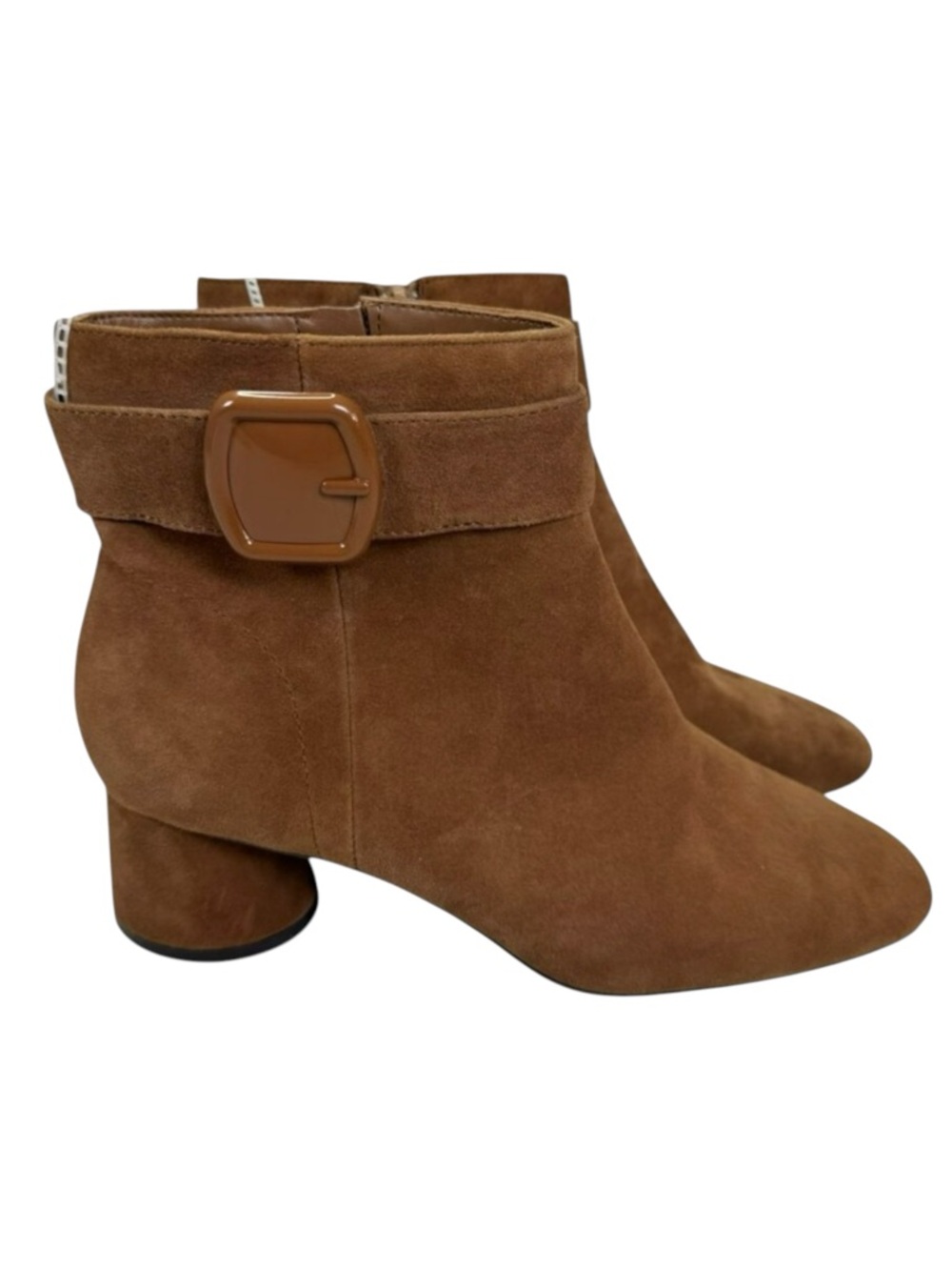 Alex Marie Suede Ankle Boots • Brown Buckle Block Heel Booties • Size 7.5M • NWT